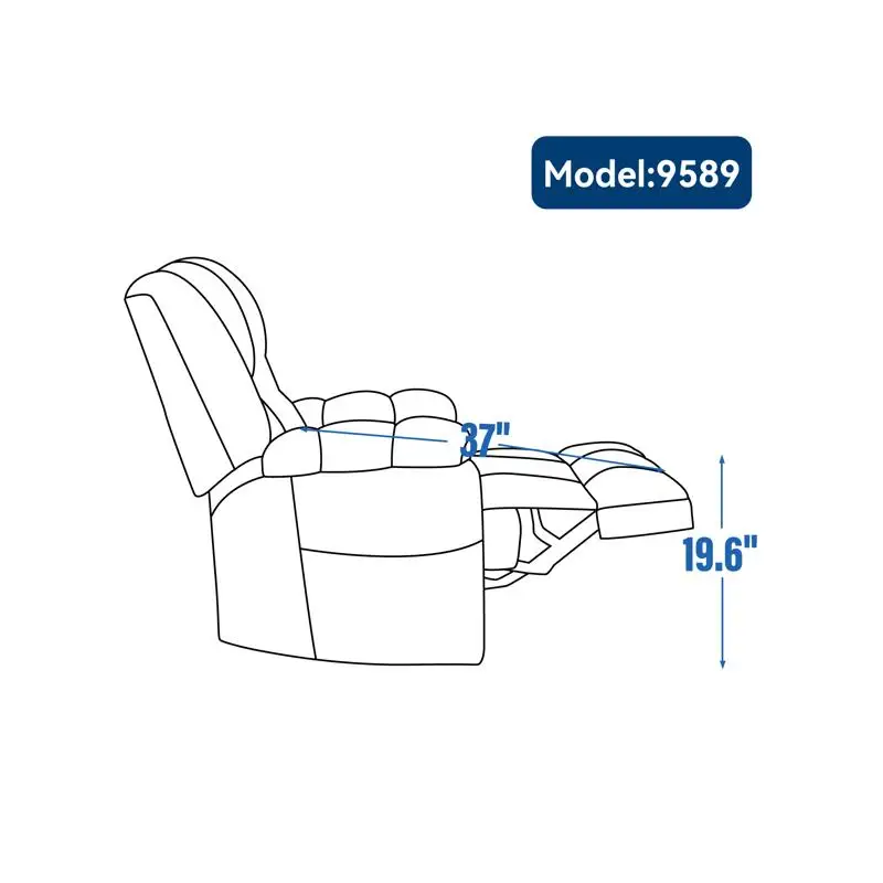 كرسي رفع طاقة بمحرك مزدوج مع حرارة وتدليك، وضع لا نهائي، شديد التحمل حتى 350 رطلًا، متوسط الحجم، جهاز تحكم عن بعد،