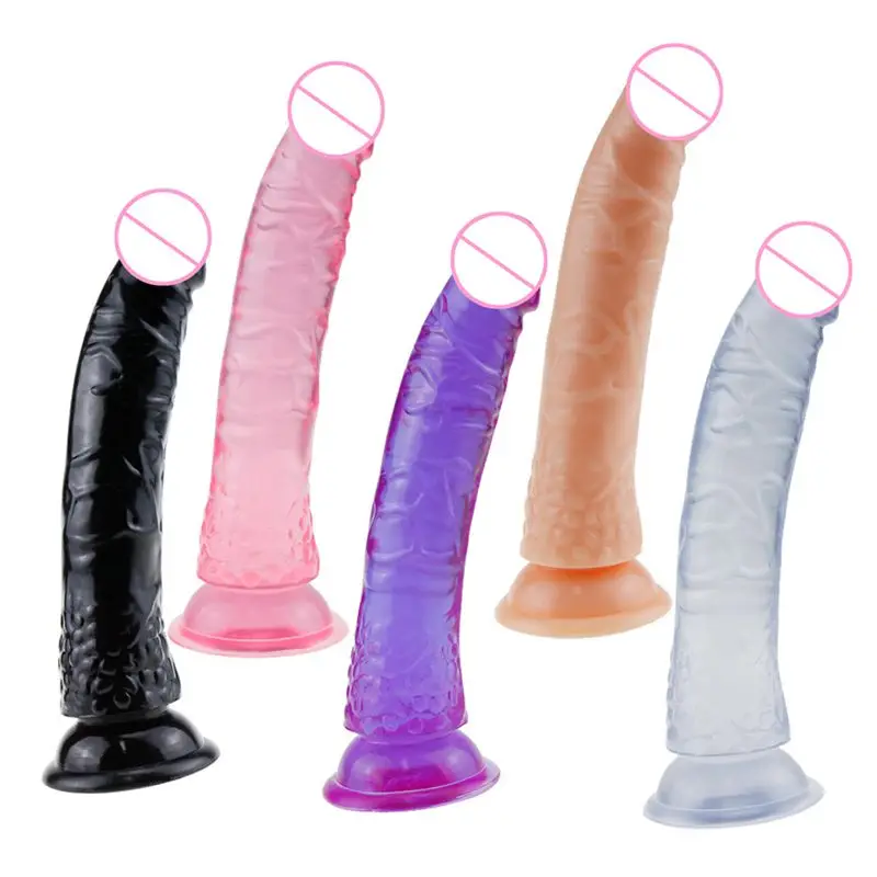 Colorful Simulated Dildos Transparent small penis simulation phallus Anal plug Adult suppliest female masturbator dildo sex toys