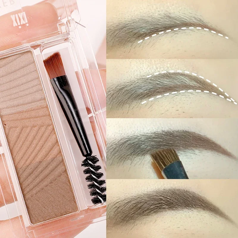 3 Colors Matte Eyebrow Powder Palette with Brush Waterproof Sweatproof Long-lasting Natural Eyebrows Enhancer Makeup Cosmetics