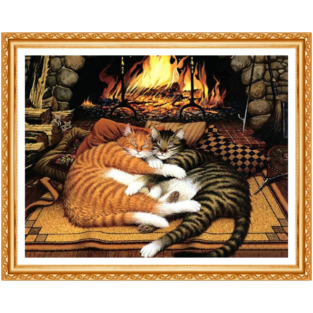 Diamond Embroidery sleeping cat Pattern DIY 5D Diamond Painting Cross Stitch Full Needlework Rhinestones Painting ZB369