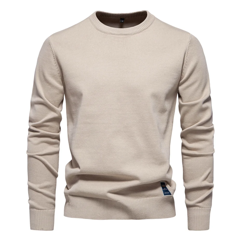 Maglione girocollo da uomo nuovo Pullover tinta unita lavorato a maglia Casual Sweatwear lana uomo Outdoor top abbigliamento uomo di alta qualità