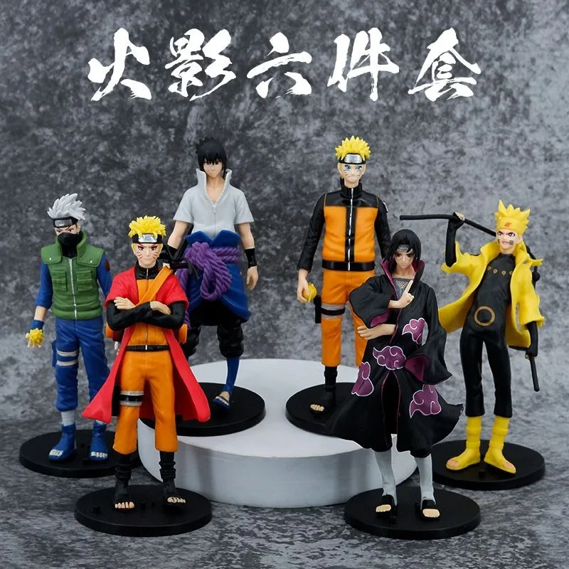 

Naruto anime peripheral cartoon dolls Uchiha Sasuke Kakashi doll collection model ornaments toys children's gifts wholesale