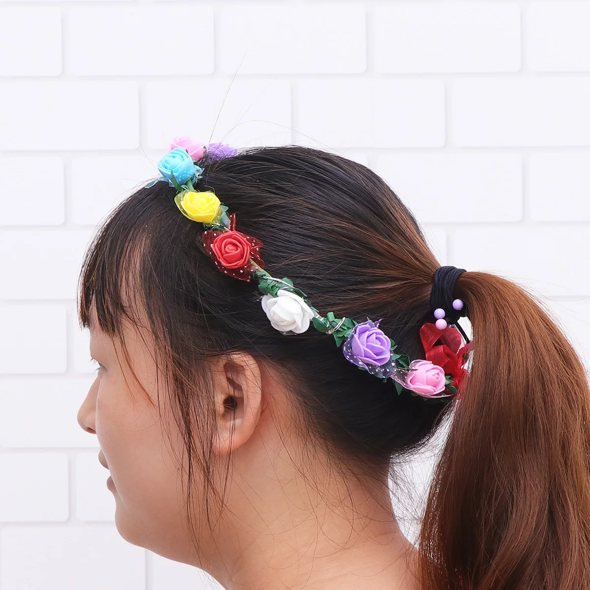 

Simulation Flowers Garland Colorful Floral Headband Led Hair Wreath Glow Party Wedding Birthday Celebration Honeymoon Stylish