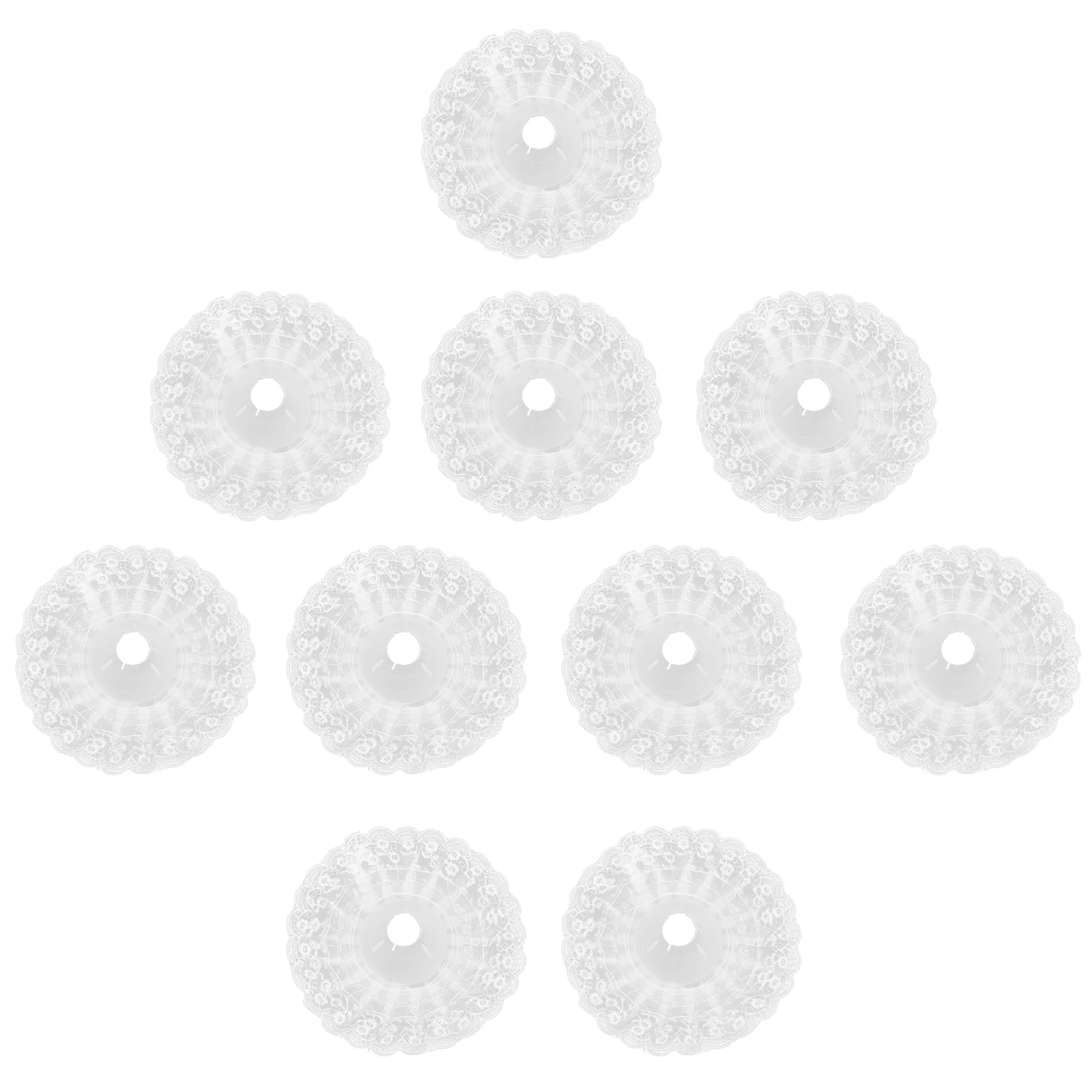 

10pcs Bridal Bouquet Accessories Lace Flower Collar Wedding DIY Decor Supplies White Cloth Materials Floral Trim Party