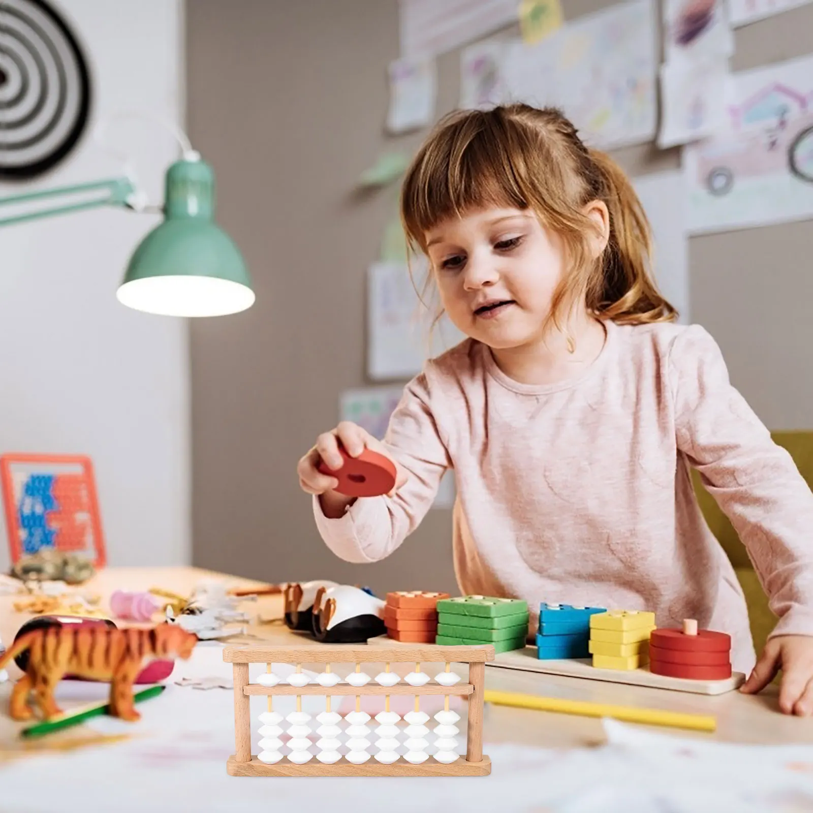 

DIY Wooden Abacus for Kids Safe Portable Reusable Traditional Arithmetic Tool Math Learning Toy Small Bead Counting Device