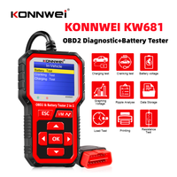 2 in 1 KONNWEI KW681 6V 12V Car Motorcycle Battery Tester Auto Diagnostic Tool 2000 CCA Auto OBD2  EOBD Code Reader Scanner