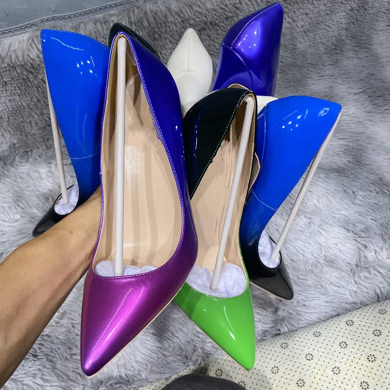 Tikicup Gradient Colors Collection Women Pointy Toe High Heel Party Shoes Fashion Designer Comfortable Slip On Stiletto Pumps