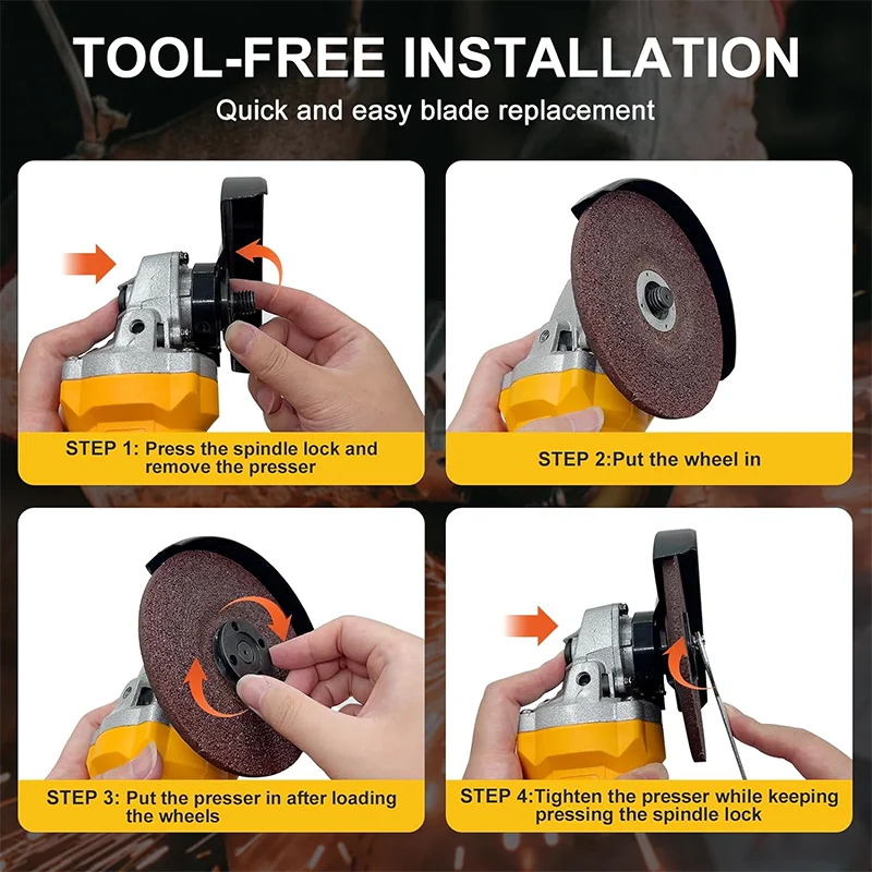 125 مللي متر 9000 دورة في الدقيقة اللاسلكي الأصفر زاوية طاحونة DCG407 المعادن القاطع بطارية ليثيوم محرك ل ديوالي 20 فولت بطارية دبوس #5