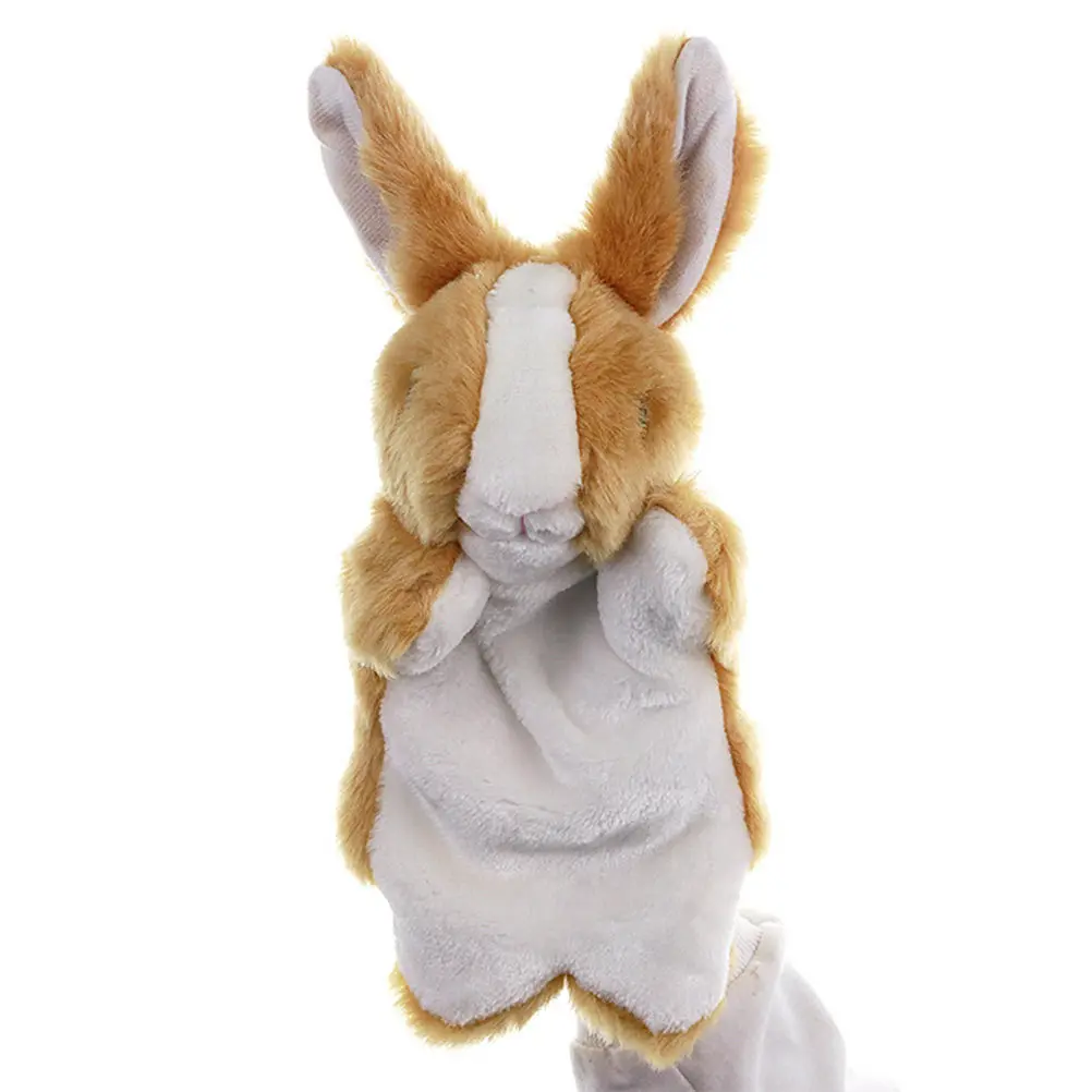 

Rabbit Hand Puppet Animal Design Soft Comfortable Story Telling Prop for Kids Party Favor Brown Hand Puppet Story Puppets