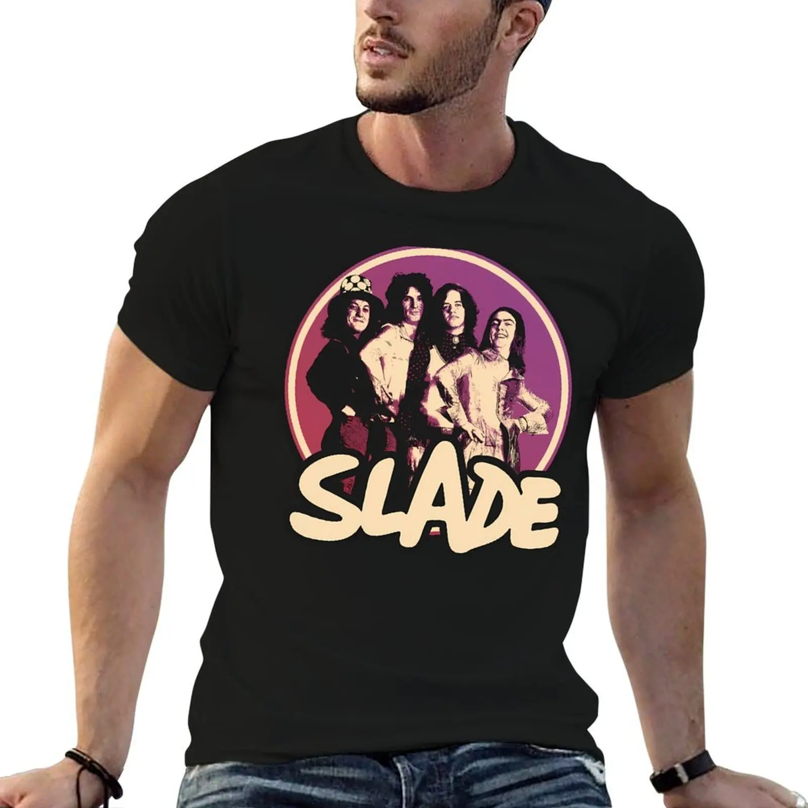 Slade Band Glam Rock T-Shirt men t shirt cotton 100% man t shirt luxury man t shirts cotton T-shirt