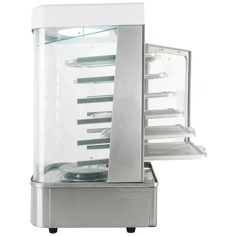 600l Multi-function Big Full Visual 6 Layers Display Glass Cabinet Showcase Food Steamer Counter