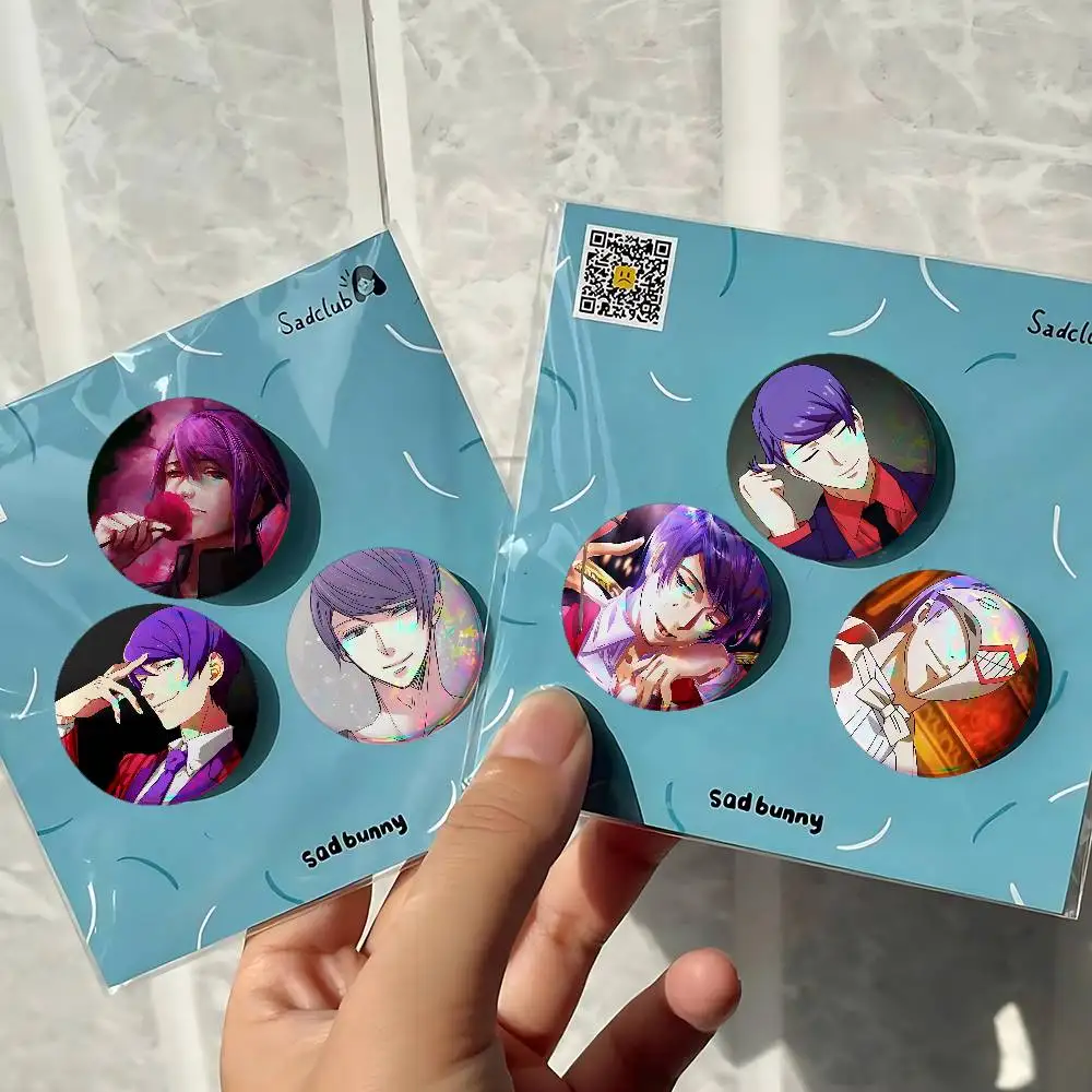 Anime Shuu Tsukiyama For Badge Personalized Custom Laser Reflective Badge Hologram Metal Enamel Pin Brooch Souvenir Gift