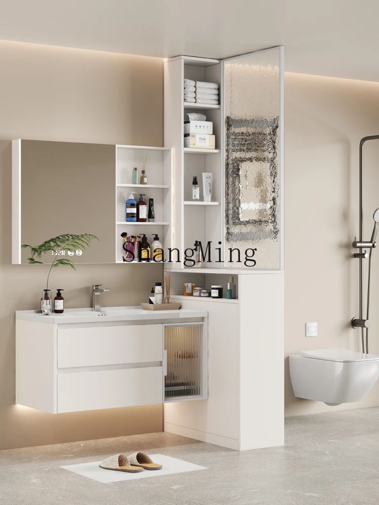 FG good-looking  Honeycomb Aluminum Bathroom Side Cabinet Toilet Dry and Wet Separation Half Wall Partition Wash Side Cabinet