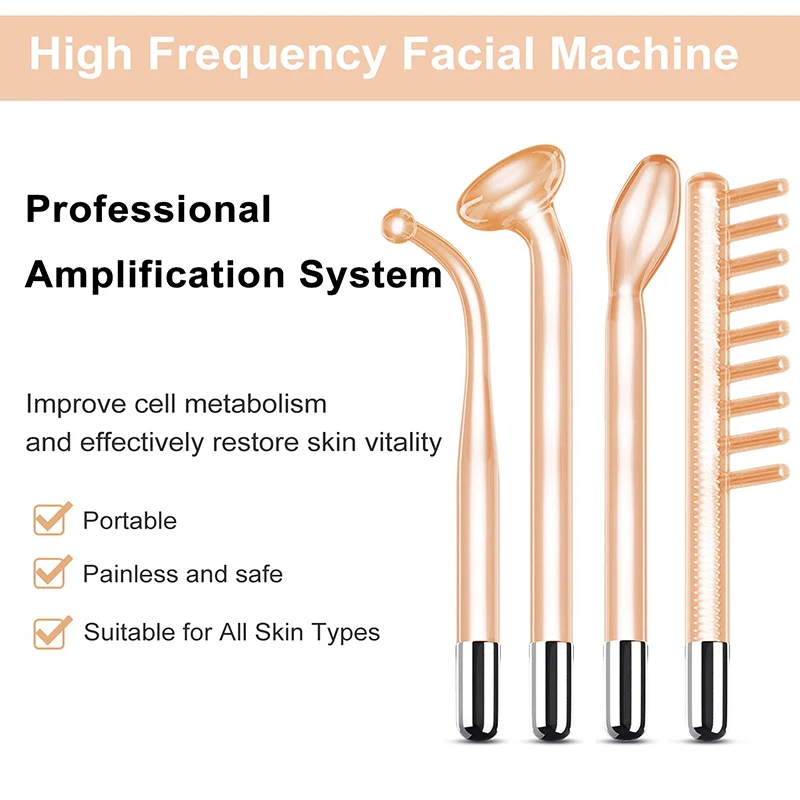 ใหม่สีส้มความถี่สูง Facial Machine Electrotherapy Wand Neon อาร์กอนหลอด Wands อุปกรณ์ Face Skin Care เครื่องมือความงาม Home Use