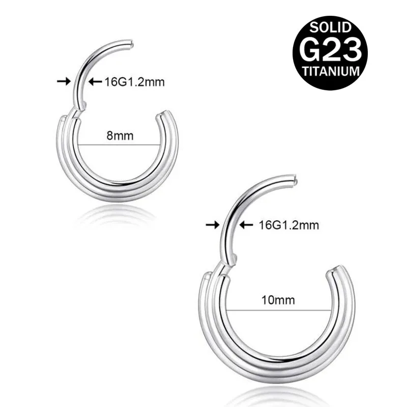 1Pcs Titanium Hoop Nose Ring Septum Clicker Hinged Conch Daith Helix Tragus Earring for Women Piercings Jewelry