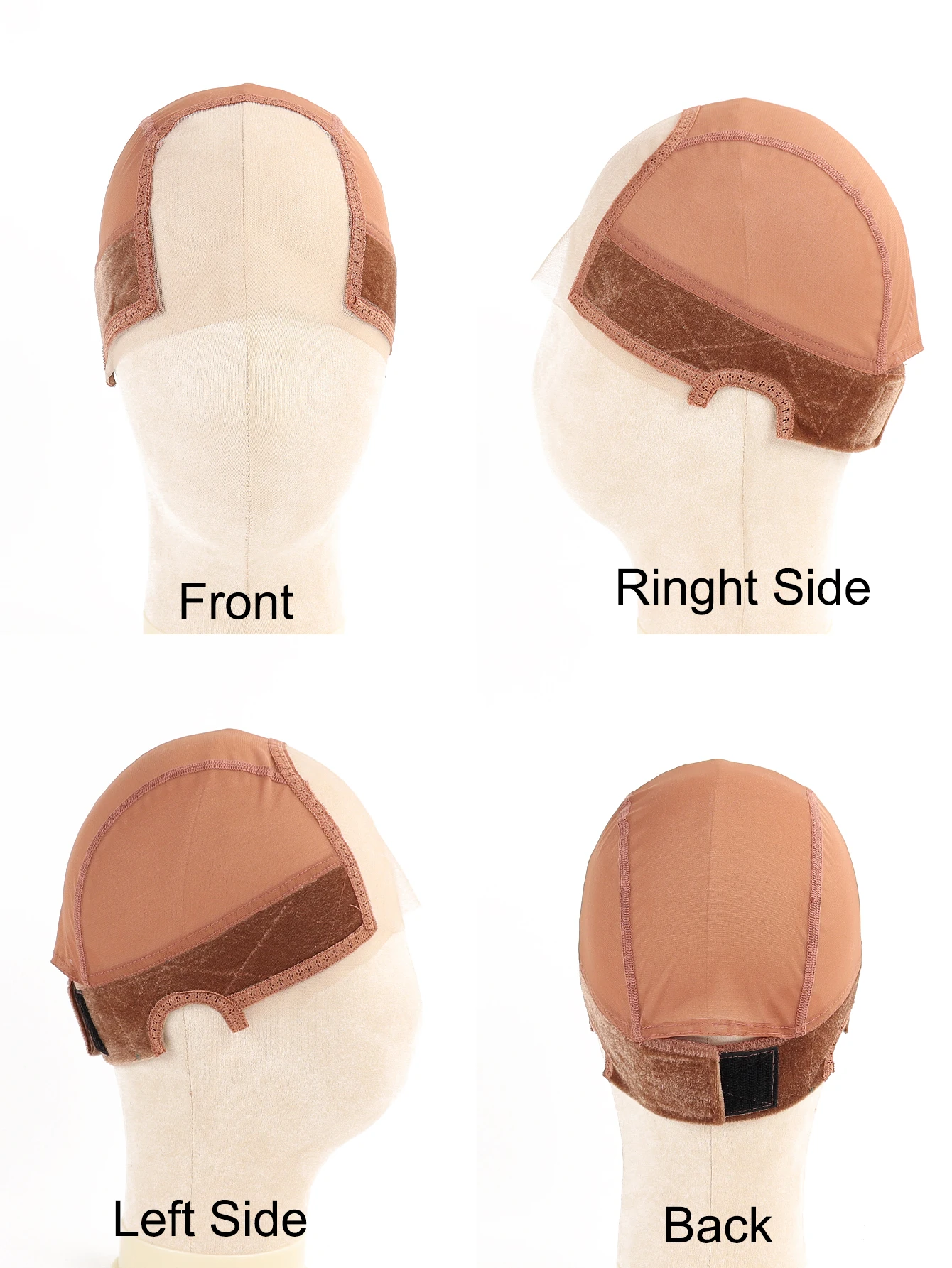 Vrouwelijke hoofdband pruik cap Hd kant pruik cap voor pruik maken U-deel pruik caps met verstelbare fluwelen pruik grip om pruik naakt haarnet te dragen