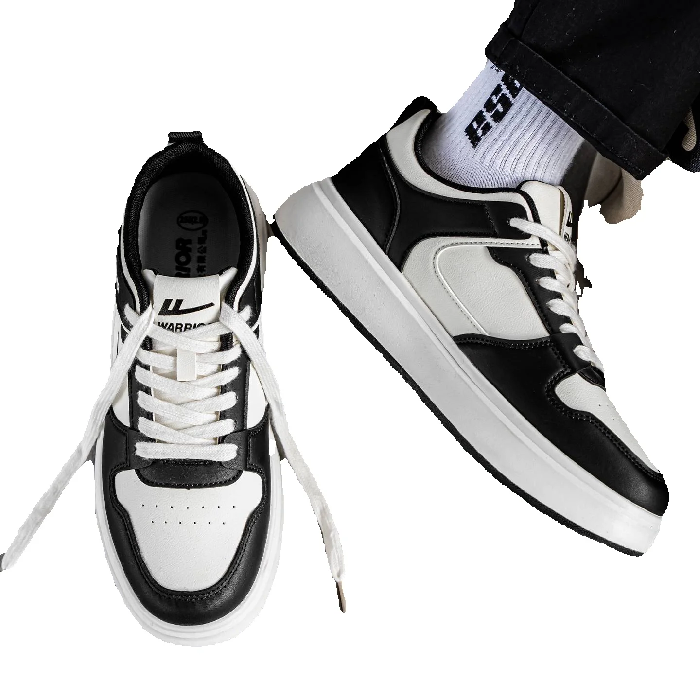 Baskets de skateboarding homme warrior blanches sneakers sport_voghion.com