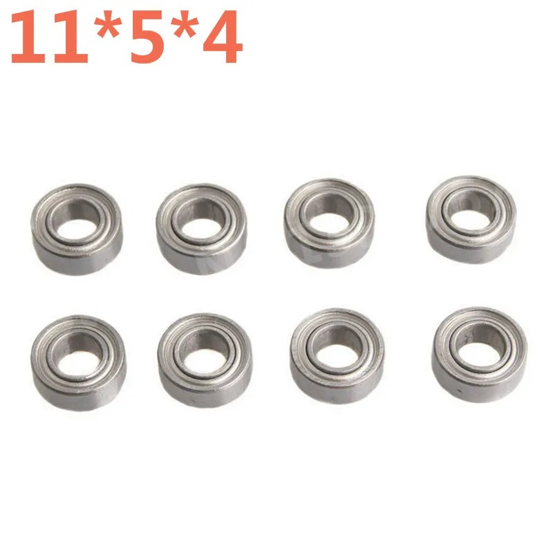 8pcs RC Upgrade Parts Aluminium Alloy Ball Bearing Bearings 5*11*4mm For 1/10 Scale Models RC Cars