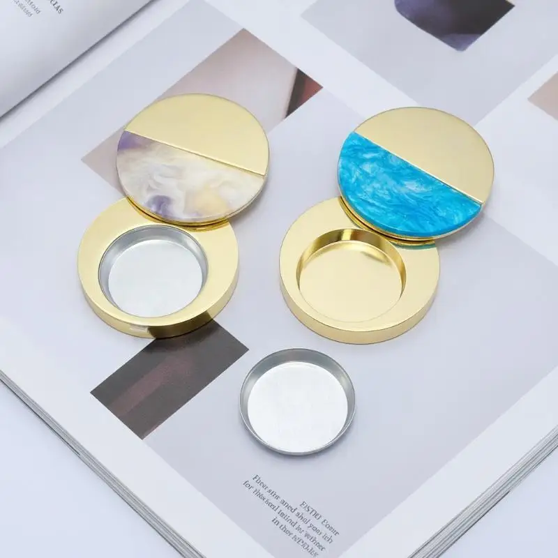 Solid Perfume Container Heavy Duty Zinc Alloy Sliding Lid Refillable Balm Box Compact Size Makeup Case for Trip Gift