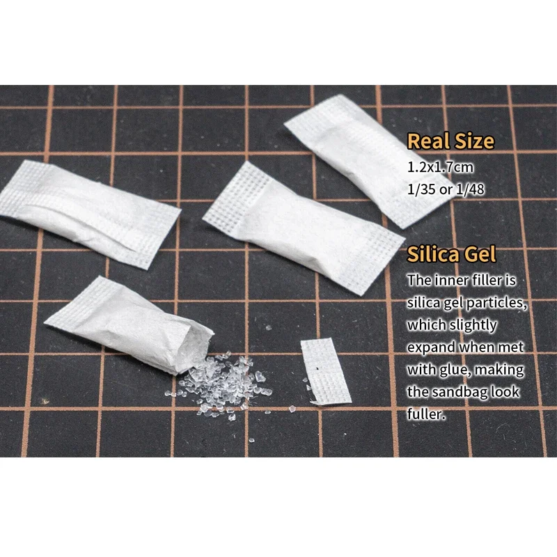 LIANG 0511 Weathering&Supplies Model Sandbags X40 for Diorama 1/35 Scale Kits for Plasitc Military Model Tank Armor DIY