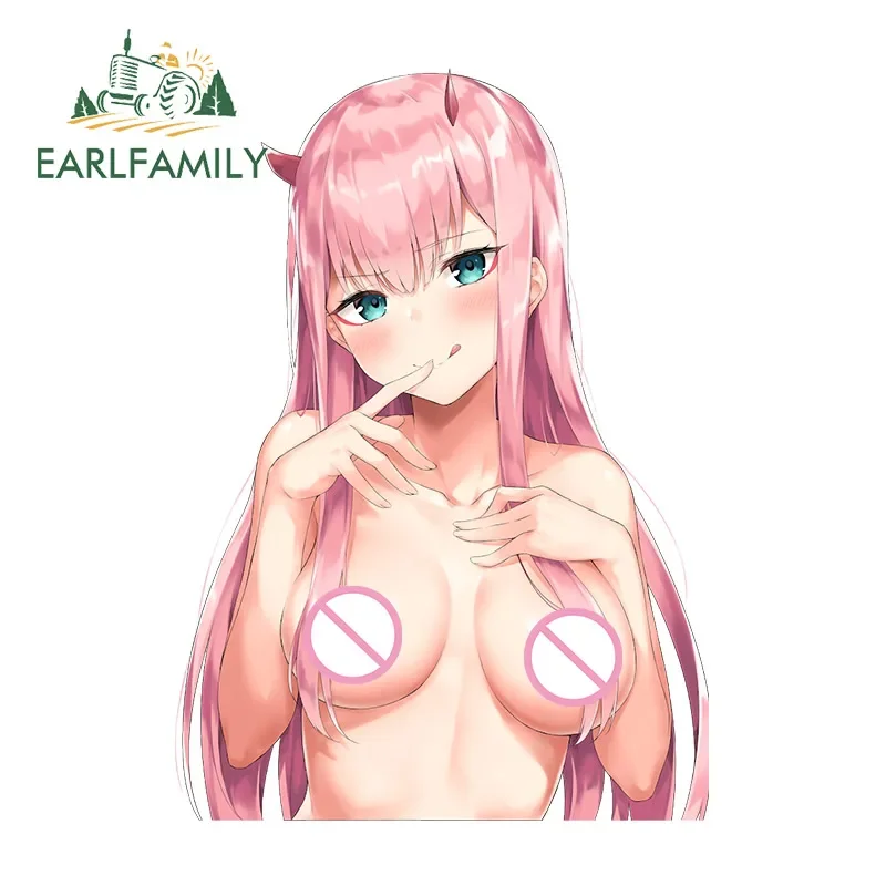 

EARLFAMILY 13cm Super Sexy Beauty 02 Zero Two Anime JDM Vinyl Decal 3D Car Sticker Accessories Sunscreen Scratch Proof Decor