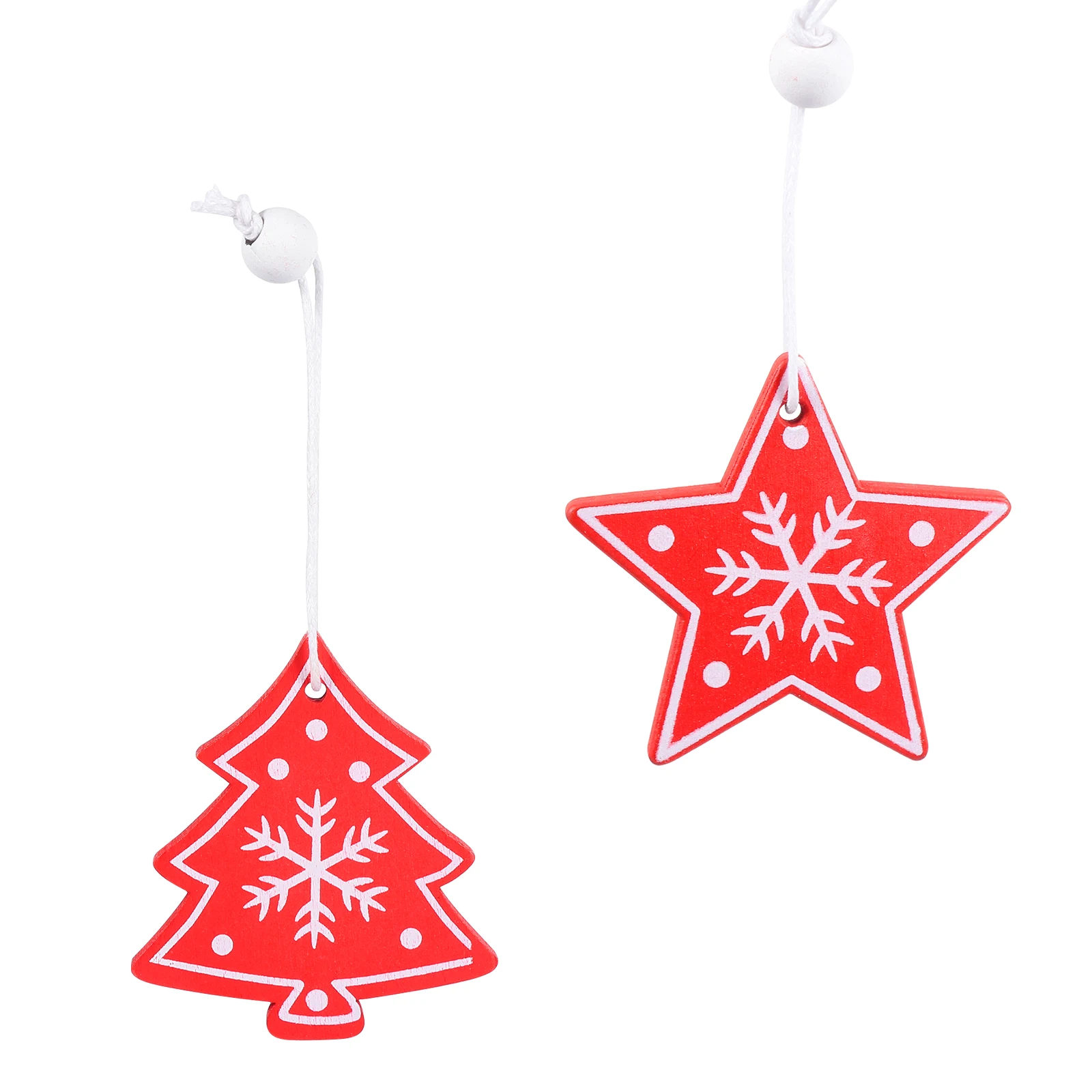 

12 Pcs Wooden Pendant Xmas Christmas Hanging Decor Tree Ornament Adornment Artificial