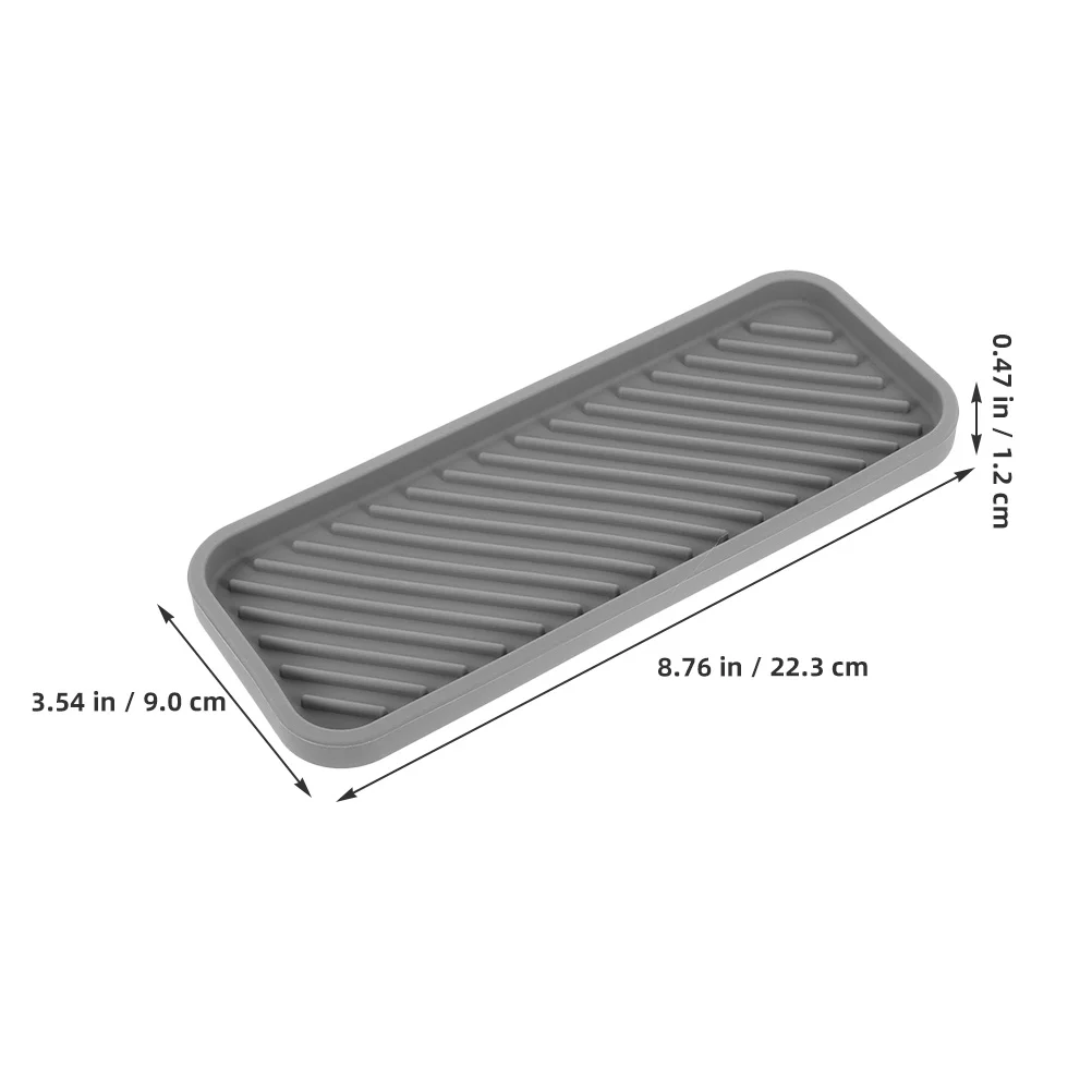 2 قطعة صينية سيليكون المنزلية الغرور المنظم متعددة الوظائف الحمام كونترتوب صينية غسول الصابون فرشاة الأسنان معجون الأسنان حامل #2
