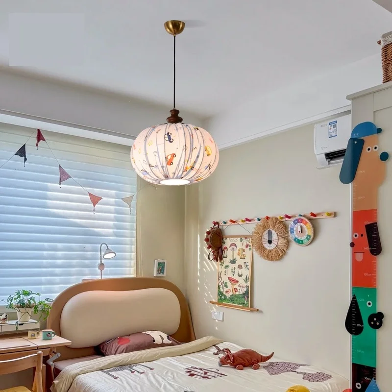 

2025Room pendant light for boys and girls, cartoon printed small pendant light for study, eye protection, warm decoration light
