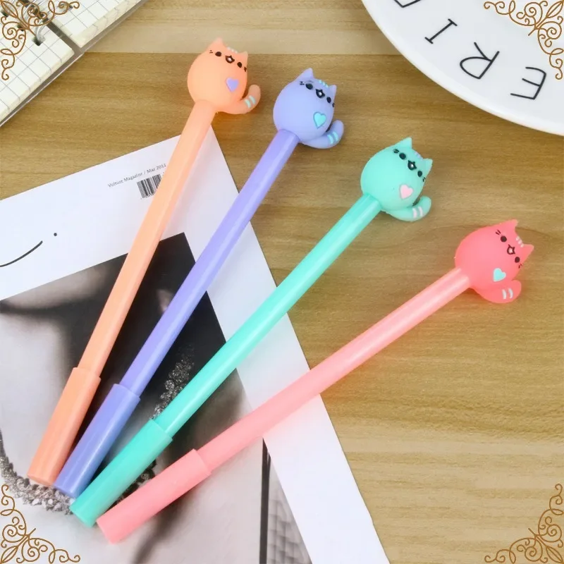 Wholesale Creative Stationery Cartoon Cat Neutral Pen Love Candy Office and Learning Supplies Back To School