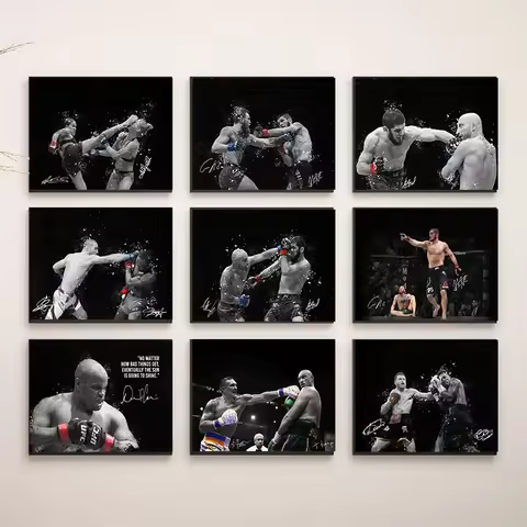 Conor UFC Art Canvas Painting Print Sports Box Mike Tyson Poster Abstract Pop Picture For Living Room Bedroom Home Gym Decor