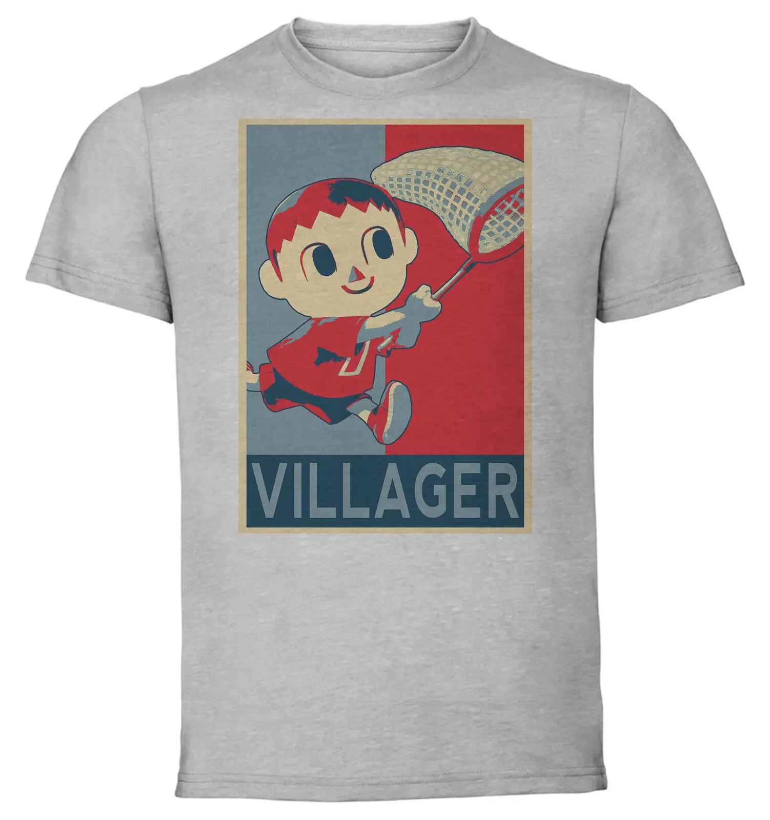 Unisex T-Shirt - Grey T-Shirt - Propaganda - Smash Bros Villager-