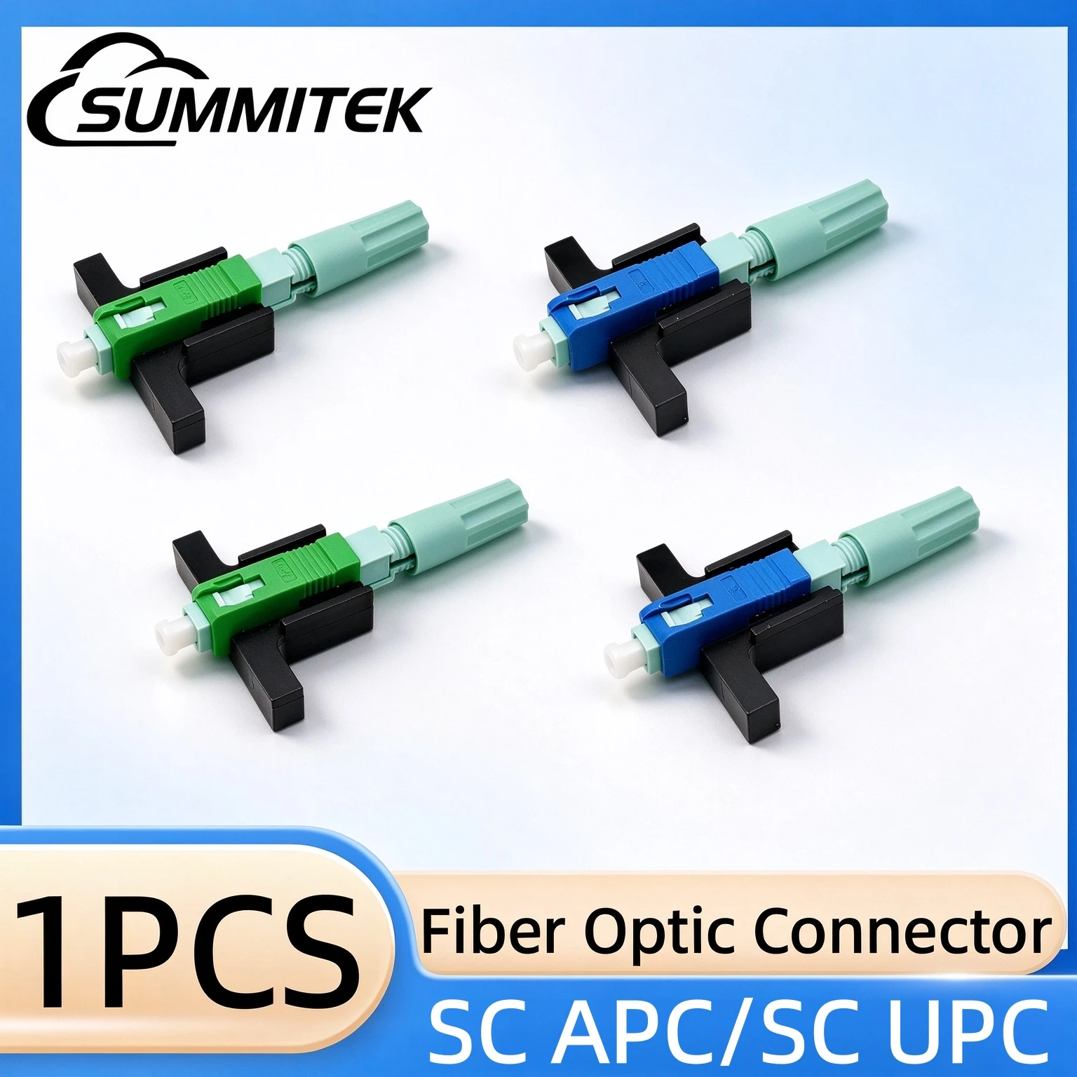 SUMMITEK 1/5/10PCS SC UPC/APC Optical Fibre Quick Connector SC FTTH Fiber Optic Fast Connector Embedded SC APC