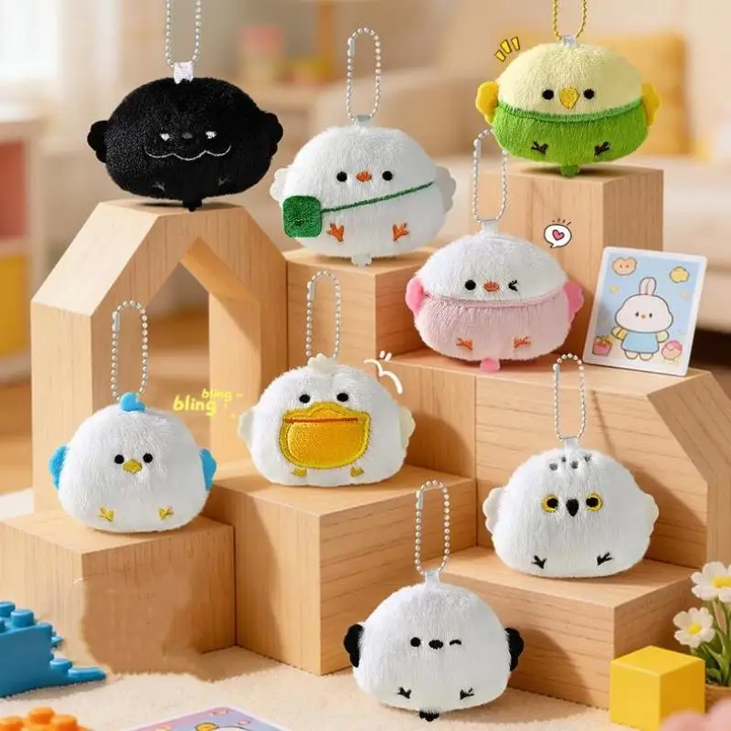【IIOO】Cute Cartoon Plush Bird Keychain Creative Fashion Parrot Seagull Pendant Backpack Decoration Pendant Accessories Gift