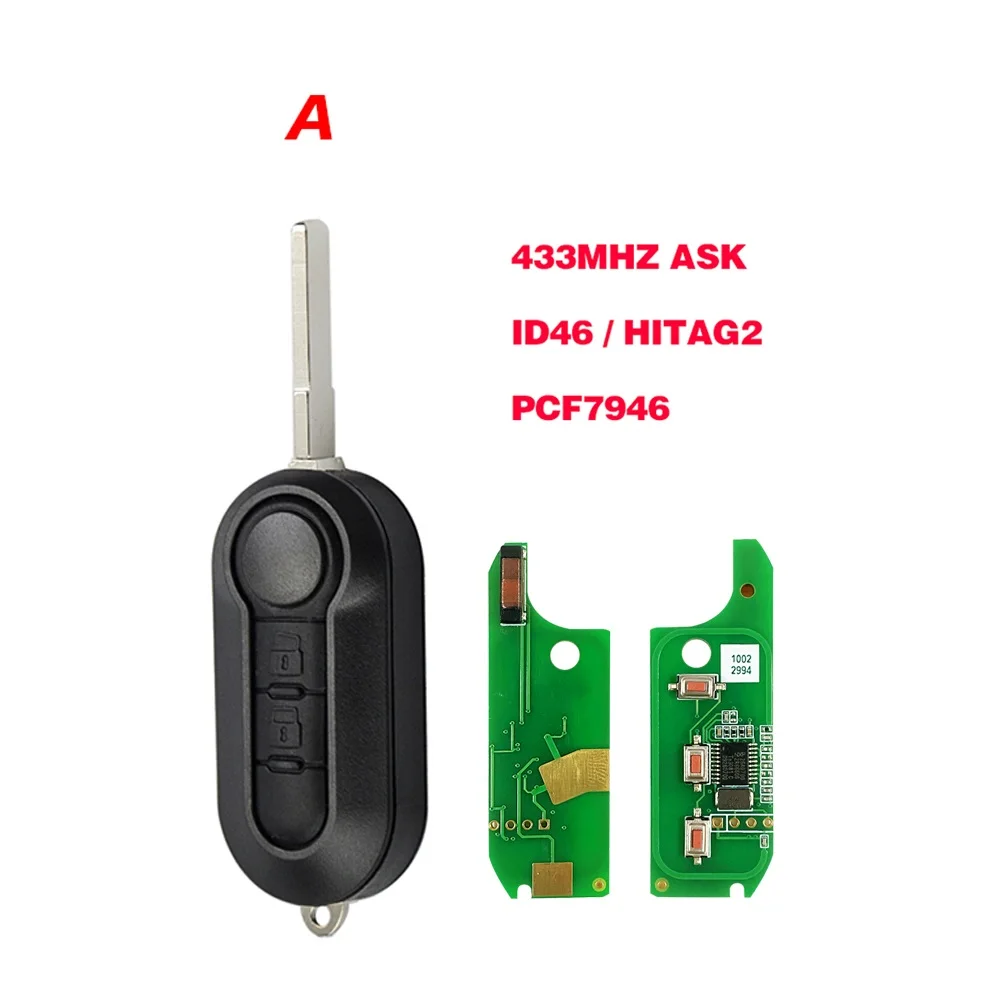 CN017002 Remote Key Marelli Delphi System PCF7946 ID46 Chip 433MHZ For FIAT Ducato Bravo 500L Citroen Jumper Peugeot Boxer Doblo