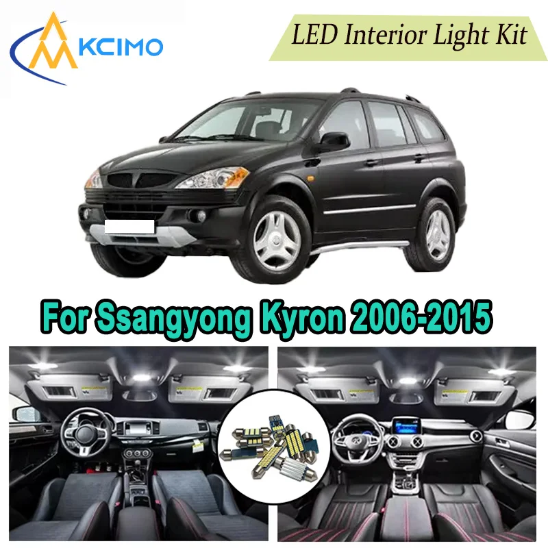 

Canbus LED Kit Interior Light Bulbs For Ssangyong Kyron 2006-2015，Door Lights Super Bright Light Set Easy Install
