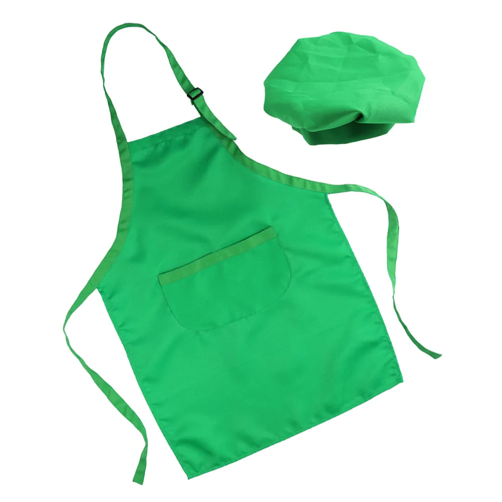 Ensemble de chapeaux et tablier pour enfants de 3 à 6 ans, 2 pièces, épais, doux, léger, imperméable, réutilisable, peinture, cuisson, artisanat