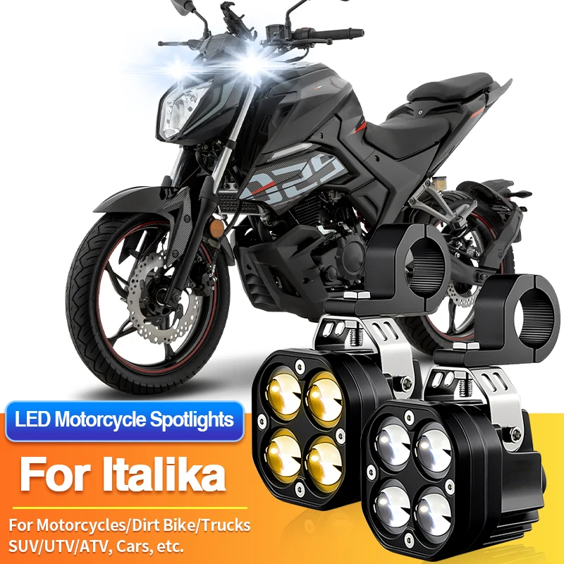

1 Set LED Universal Motorcycles Headlight 2 Color Fog Light UTV ATV for Italika 125FL/125Z/150Z/200Z/250SZ/250Z/AT110/ATV150 180