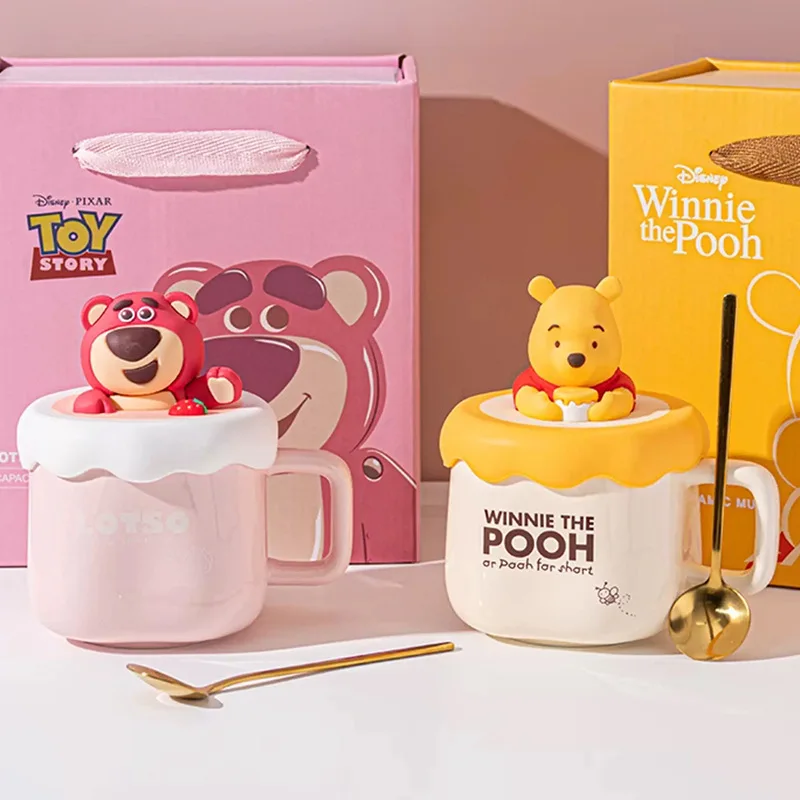 Anime Winnie The Pooh Creative Ceramic Mug Cute Lotso High-quality Appearance Water Cups Office Coffee Mugs Cartoon Outfit Gift