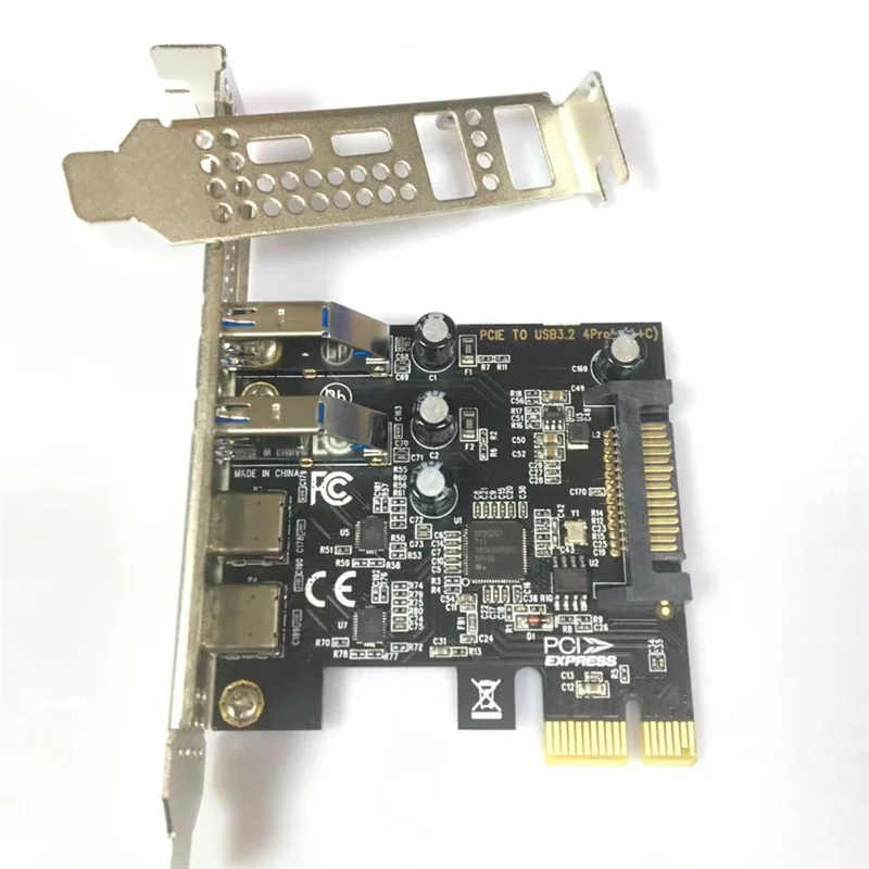 novo-tipo-c-usb-32-gen1-5gbps-adaptador-de-cartao-pcie-placa-pci-express-2xusb-uma-porta-2xtype-c-porta-usb32-placa-de-expansao-pci-e