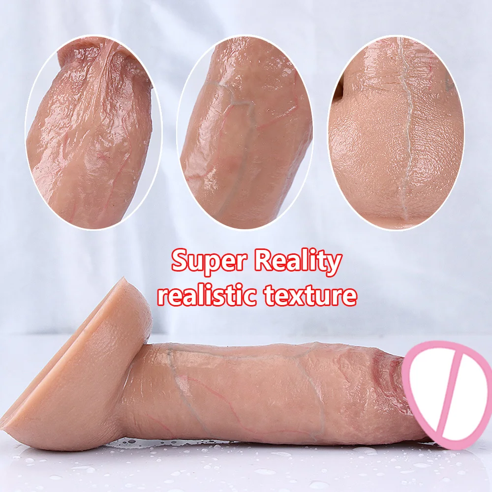 8/9inch Realistic Penis Soft Huge Dildo Female Masturbator Double-layer Silicone Suction Cup Sex Toy Dildos for Women Big Dick