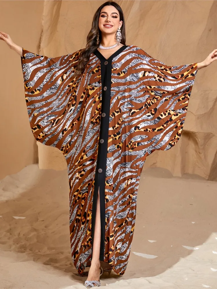 Summer Cover Ups Women Swimsuit 3/4 Sleeve Robes Bathing Suit Robe Dress 2026 New Tie Dye Beach Holiday Maxi Dresses Cover-Up