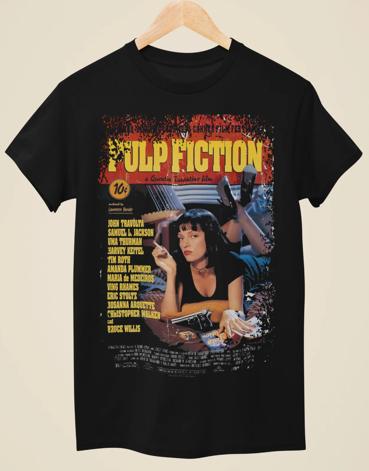 Pulp Fiction - Movie Poster Inspired Unisex Black T-Shirt