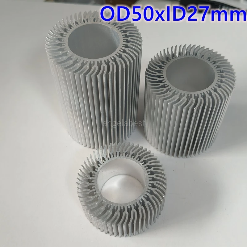 

OD50xID27mm Length 30mm 50mm 60mm 70mm Aluminium Heatsink Round raditor 5w Power led For DIY