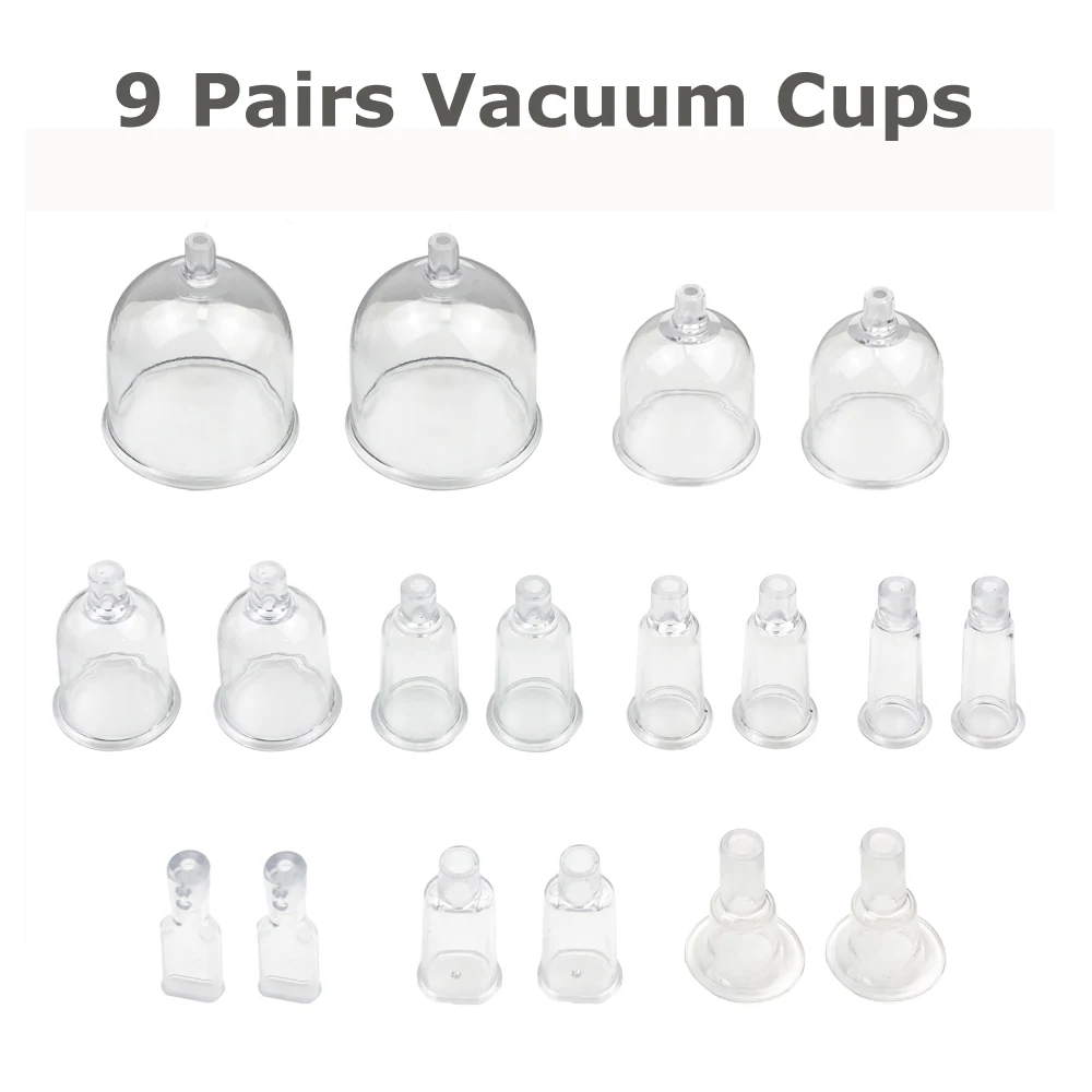 9 Pairs Vacuum Cup Kit Body Cupping Therapy Face Massage Lifing Shoulder Neck Pain Relief Body Shaping Breast Nipple Care Tool