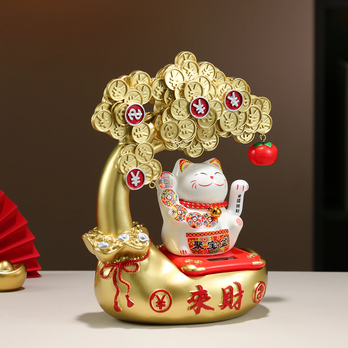 Lucky cat ornament automatically beckons the company's front desk checkout page Fortune tree decoration friends open a store a