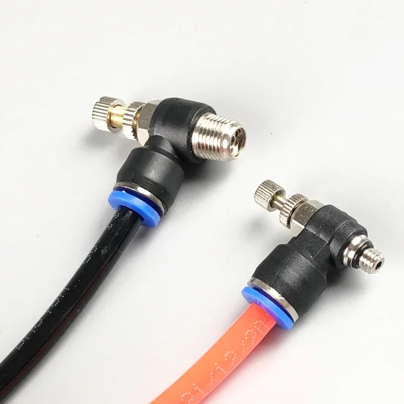 5 Stück pneumatisch der SL-Serie 90 °   L-Typ-Durchflussregelventil Messing-Drosselventil Push-In-Außendurchmesser 4/6/8/10/12 mm Luftsystem-Regelventil