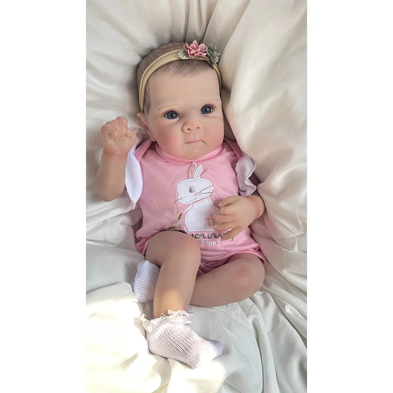 

17" Finished Doll Reborn Baby Bettie Soft Body Lifelike Newborn Baby Girl Hand Drawing Hair with Eyelashes Bonecas Reborn Dolls