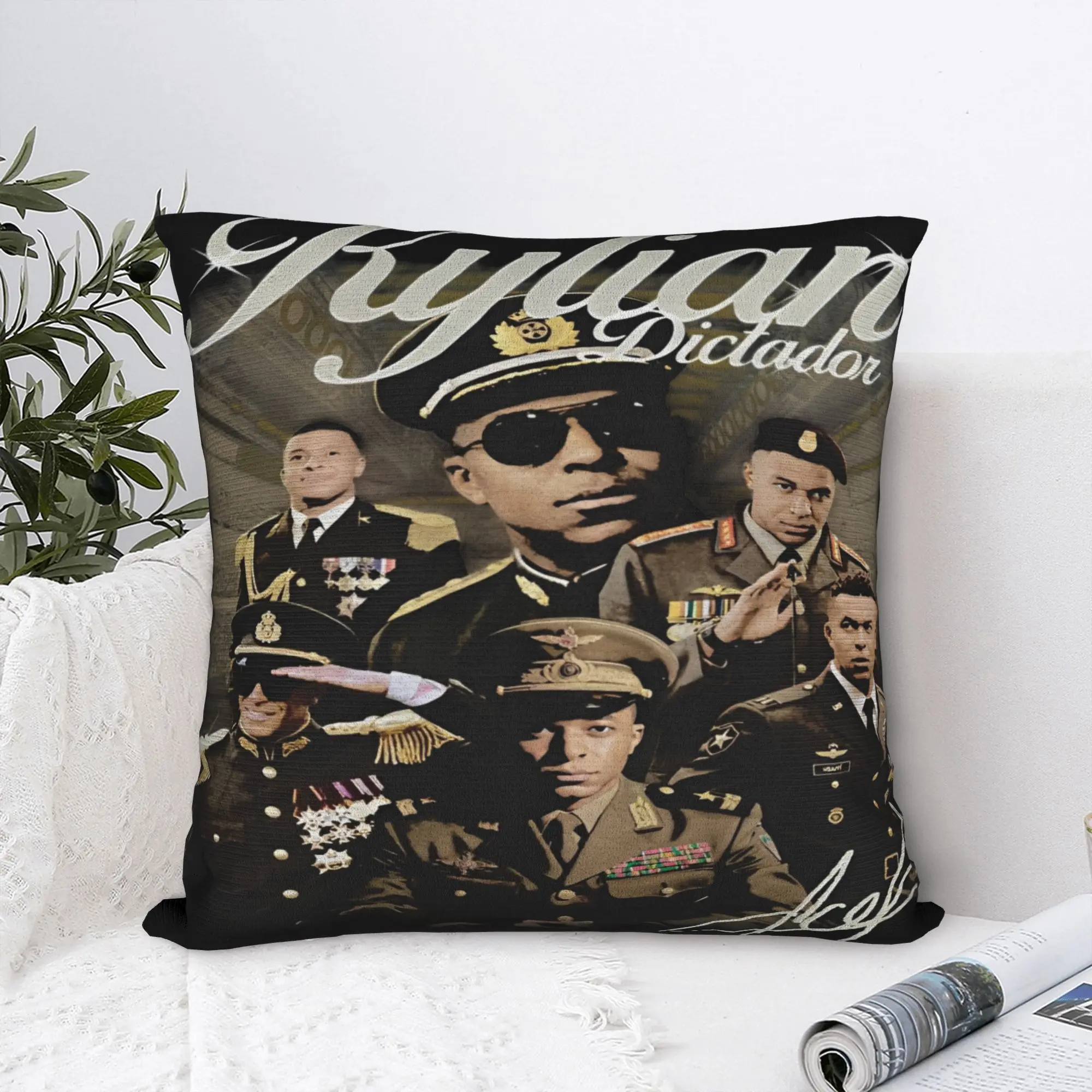 Kylians Mbappes Dictator Meme 2026 Square Pillow Cases  Cushion Cover Awesome Zipper Decor Pillowcase for Home 18"x18"