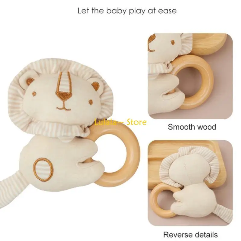 Y4QA Baby Soothing Bracelet and Dummy Clip & Brush Pacifier Chain Holder Teether Brush for Infant Toddlers Teether Toy