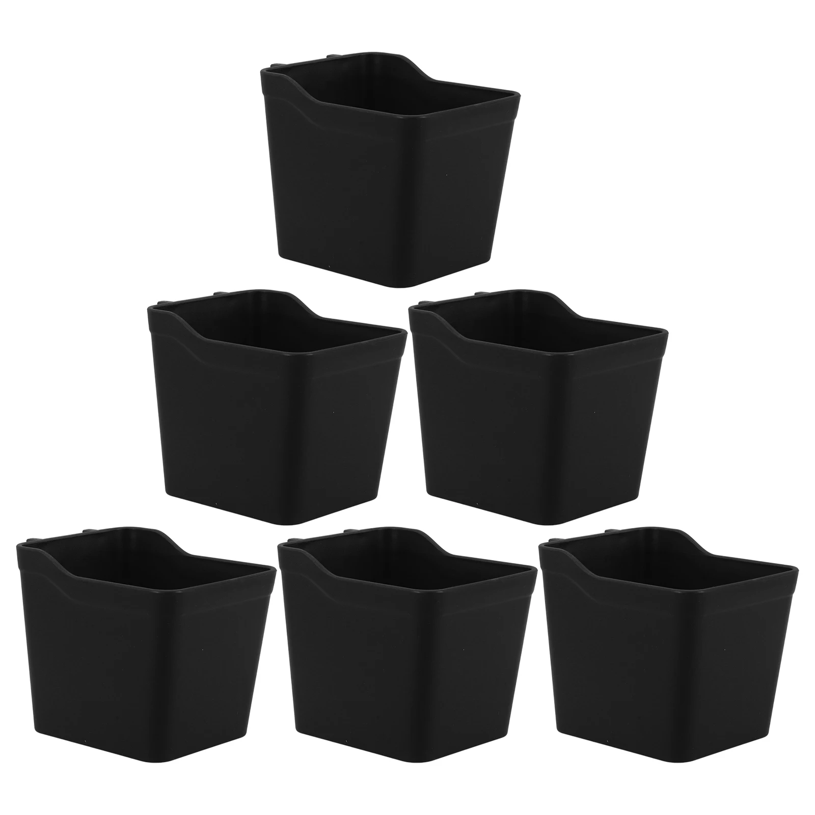 

6pcs Pegboard Bins Black Plastic Workshop Accessories Organizer Storage Cups